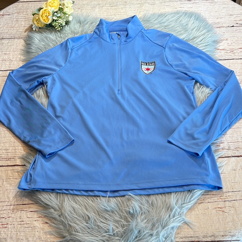 Antigua Royal Blue Chicago Red Stars Quarter Zip Pullover sz L
